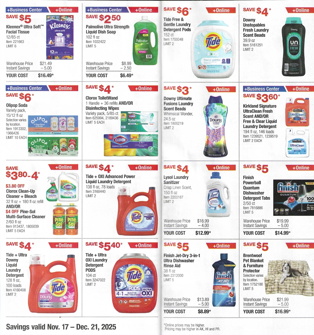 Costco Coupon Book DECEMBER 2025 | P 20 and P 21